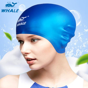 鲸鱼护耳泳帽男女长发加大防水硅胶游泳帽成人护耳朵3D大号不勒头
