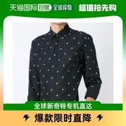 香港直发，neilbarrett男士黑色波点长袖衬衫pbcm331-a000s-524