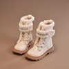 儿童马丁靴女童加绒加厚短靴，冬季雪地靴，2023中大童保暖大棉鞋