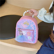 可爱公主幼儿园小书包女孩洋气儿童出游双肩包3岁5宝宝亮片手提包