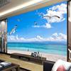 大型壁画客厅卧室地中海3D壁纸墙纸8d电视背景立体大海沙滩墙布壁