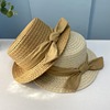 夏季出游海边沙滩帽蝴蝶结平顶，草帽女遮阳时尚户外太阳帽礼帽