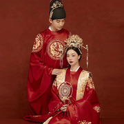 明制大婚婚服2021冬季红色，新中式嫁衣汉服，婚服凤冠霞帔全套