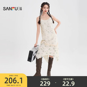 三福吊带连衣裙2025新款夏季小个子巨好看的不规则长裙女装502696