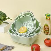 洗菜篮双层PET透明沥水篮家用厨房菜篮子果盘多功能洗水果滤水盆
