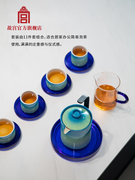 故宫千里江山茶具，套装(11件套)陶制，茶具茶杯故宫文创