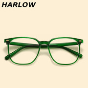 绿色眼镜框男女潮复古韩式近视，可配度数tr90一体式鼻托全框眼镜架