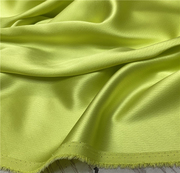 日本进口荧光黄色水波纹三醋酸缎面连衣裙礼服，面料设计师布料