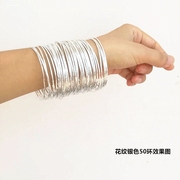 韩版圈圈多层手链，手镯银色手环饰品，镀银细手镯小饰品