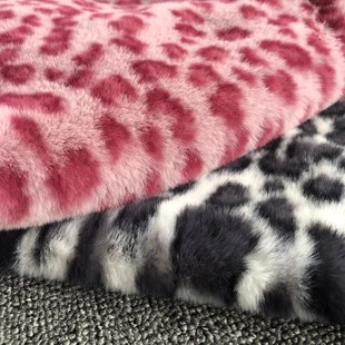 豹纹仿兔毛獭兔毛800g加厚毛绒布料沙发包包，面料皮草背景布柜台布