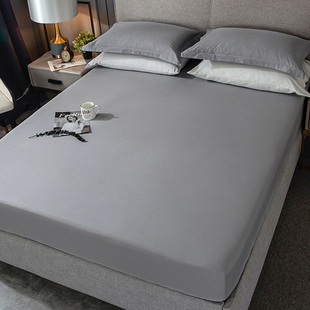 全棉床笠单件灰色纯棉席梦思床垫，保护套罩纯色全包床单床罩防尘罩