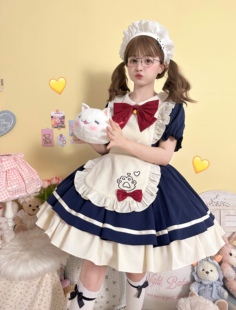 猫咪餐厅可爱op狗短小女仆lolita连衣裙围裙全款链接直接拍