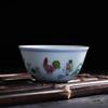 高档长物居青花斗彩鸡缸杯景德镇瓷器茶具，手绘陶瓷茶碗茶杯手工茶
