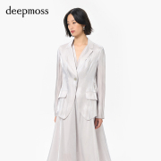 deepmoss春夏女装复古潮流优雅气质OL通勤水泽薄西装外套上衣