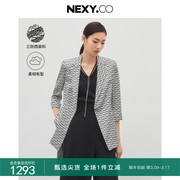 NEXY.CO/奈蔻2023年秋季小众设计感职业气质七分袖西装外套女