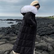 冬季黑色棉服女中长款宽松加厚保暖百搭大毛领棉衣冬装外套棉袄