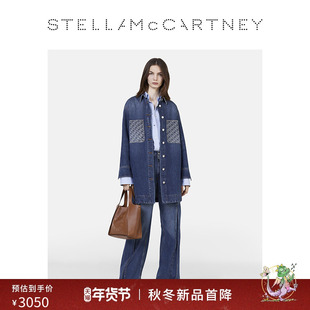 stellamccartney2023秋季深蓝色，衬衫复古水洗牛仔，衬衫外套