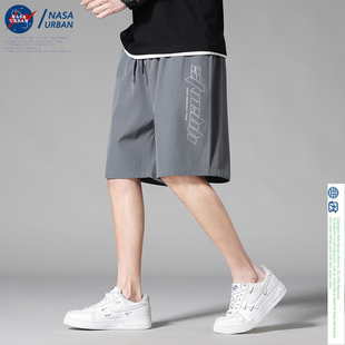NASA URBAN联名短裤男士夏季速干裤跑步羽毛球冰丝休闲五分裤A