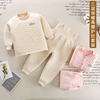 宝宝棉衣套装加厚冬季两件套男女童纯棉高腰，护肚婴儿夹棉保暖内衣