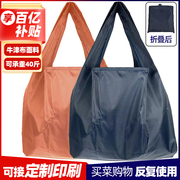 购物袋纯色大容量收纳袋环保超市时尚定制手提袋加厚可折叠买菜包