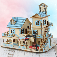 拼装房屋子木屋小房子diy儿童手工玩具小屋模型屋搭建大别墅材料