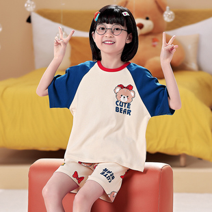 夏装儿童套装韩版女童卡通短袖纯棉T恤加肥加大加宽胖MM女孩4-9岁
