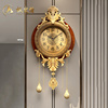 欧式纯铜挂钟实木客厅，大号家用摇摆轻奢电子，时钟创意豪华复古挂表