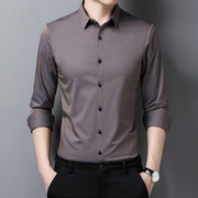2022冬季黑色加绒衬衫，中年男士长袖商务，休闲修身加厚保暖衬衣