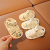 夏季新生婴儿布凉鞋(布凉鞋)0-3-6-12个月婴儿步前鞋，一岁宝宝学步鞋软底款