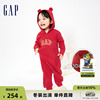 断码Gap婴儿冬季新年LOGO法式圈织软连体衣爬服855734