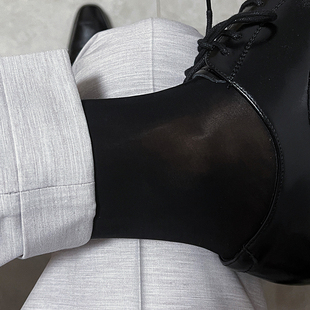 正装男士丝袜镜面西装商务舒适性感，绅士薄款黑丝，正装袜油光中筒袜