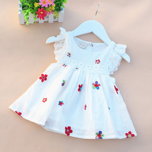 婴儿夏装0-1岁女宝宝公主裙子2小童夏天衣服3周纯棉背心4洋气童装