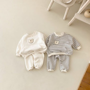 秋冬婴儿睡衣运动套装居家衣服，新生儿小宝宝，加厚保暖两件套休闲服