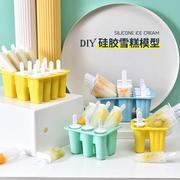 铂金硅胶冰棍模具儿童可爱diy制冰格卡通，棒冰模雪糕模具冰格