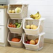 可叠加塑料置物架菜篮子多层厨房水果蔬菜收纳筐儿童收纳整理