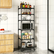 厨房置物架可移动落地收纳架简易多层微波炉柜Y烤箱整理款
