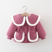 童装0-1-2-3岁4女宝宝冬装外套，女童棉衣加厚棉服加绒棉袄婴儿衣服