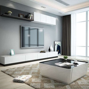 现代简约电视柜茶几小户型客厅，钢化玻璃烤漆电视，背景墙柜组合