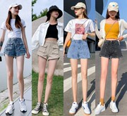 卡其色小个子女生xs码塑身时尚韩版潮流，三分短热裤，显腿长漂亮帅气