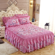 简约夹棉加厚床裙床罩单件防滑席梦思保护套床套床盖1.8米2.0m床