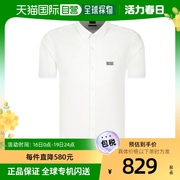 自营｜Hugo Boss男士休闲衬衫白色舒适经典通气徽标细节短袖