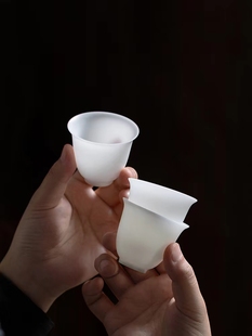 功夫茶杯冰种玉瓷茶具套装，中国白德化(白德化)白瓷，羊脂玉瓷手工高档礼盒装