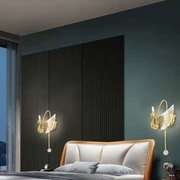 2021卧室床头壁灯个性创意北欧现代网红ins天鹅吧台卧室吊灯