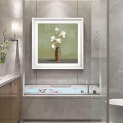 现代简约花卉卫生间防水装饰画，防潮厕所浴室免打孔免钉洗手间挂画