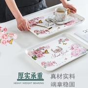 托盘家用放茶杯长方形水杯客厅，放杯子的水果，盘子欧式茶盘塑料运隆