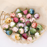 仿真森系欧式小茶包玫瑰花苞，家居装饰假花diy新娘手腕花花环材料
