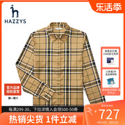 哈吉斯(哈吉斯)hazzys常规，长袖格子衬衫女士，早秋衬衣英伦外套