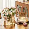 手提包包花瓶玻璃创意高级感轻奢鲜花水养玫瑰透明小摆件客厅插花