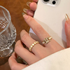 轻奢字母锆石滴釉戒指女开口可调节独特食指，戒高级感时尚个性指环