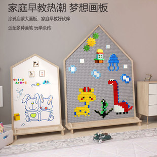 儿童画板磁性涂鸦小黑板白板双面幼儿宝宝绘画写字板支架式家用x
